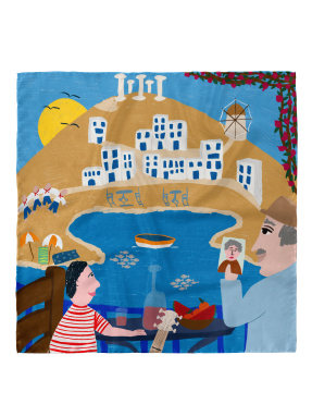 ΜΕΤΑΞΩΤΟ ΜΑΝΤΗΛΙ GREECE AS A DREAM | Μπλε MULTICOLOR ONE SIZE