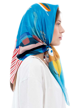 ΜΕΤΑΞΩΤΟ ΜΑΝΤΗΛΙ GREECE AS A DREAM | Μπλε MULTICOLOR ONE SIZE