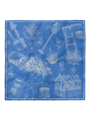 ΜΕΤΑΞΩΤΟ ΜΑΝΤΙΛΙ GARDEN OF BLUE | Μπλε ONE SIZE