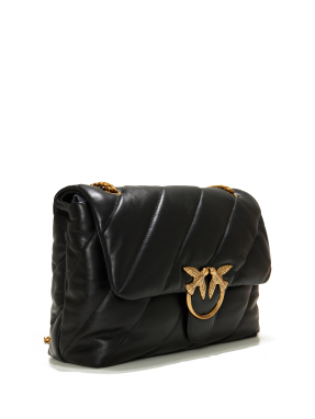 ΓΥΝΑΙΚΕΙΑ ΔΕΡΜΑΤΙΝΗ ΤΣΑΝΤΑ ΜΕ ΑΛΥΣΙΔΑ LOVE BIG PUFF | Μαύρο