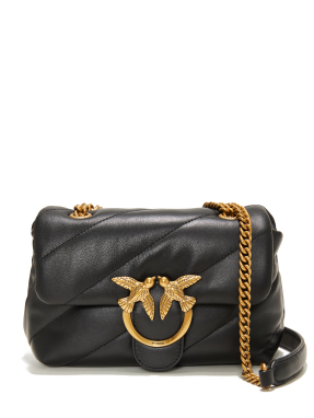 ΓΥΝΑΙΚΕΙΑ ΔΕΡΜΑΤΙΝΗ ΣΤΡΑΥΡΩΤΗ ΤΣΑΝΤΑ LOVE MINI PUFF | Μαύρο