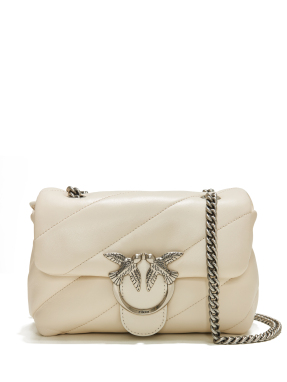 ΓΥΝΑΙΚΕΙΑ ΔΕΡΜΑΤΙΝΗ ΣΤΡΑΥΡΩΤΗ ΤΣΑΝΤΑ LOVE MINI PUFF | Λευκό