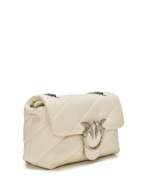 ΓΥΝΑΙΚΕΙΑ ΔΕΡΜΑΤΙΝΗ ΣΤΡΑΥΡΩΤΗ ΤΣΑΝΤΑ LOVE MINI PUFF | Λευκό