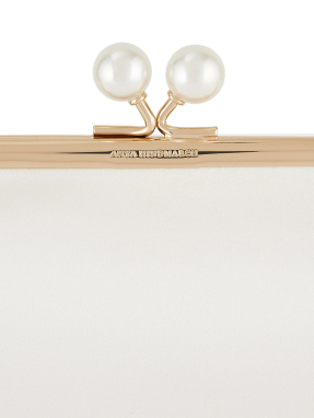 ΓΥΝΑΙΚΕΙΟ CLUTCH MAUD ME ΠΕΡΛΕΣ | Εκρού