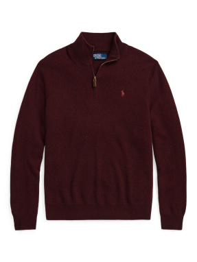 ΑΝΔΡΙΚΟ ΜΑΛΛΙΝΟ ΠΟΥΛΟΒΕΡ HALF-ZIP | Μπορντό XL