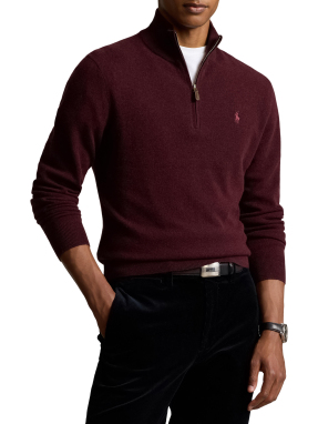 ΑΝΔΡΙΚΟ ΜΑΛΛΙΝΟ ΠΟΥΛΟΒΕΡ HALF-ZIP | Μπορντό XL