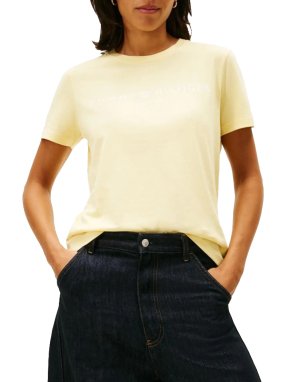 ΓΥΝΑΙΚΕΙΟ T-SHIRT ΜΕ ΛΟΓΟΤΥΠΟ | Κίτρινο XS