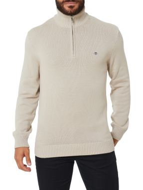 ΑΝΔΡΙΚΟ ΠΛΕΚΤΟ ΠΟΥΛΟΒΕΡ HALF-ZIP | Εκρού G0215 XL
