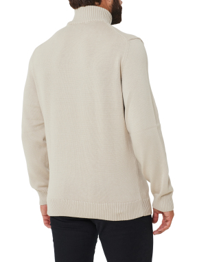 ΑΝΔΡΙΚΟ ΠΛΕΚΤΟ ΠΟΥΛΟΒΕΡ HALF-ZIP | Εκρού G0215 XL
