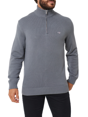 ΑΝΔΡΙΚΟ ΠΛΕΚΤΟ ΠΟΥΛΟΒΕΡ HALF-ZIP | Γκρι G0038 XXL