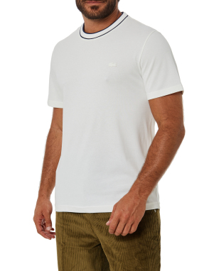 ΑΝΔΡΙΚΟ T-SHIRT STRETCH PIQUE STRIPE | Λευκό L