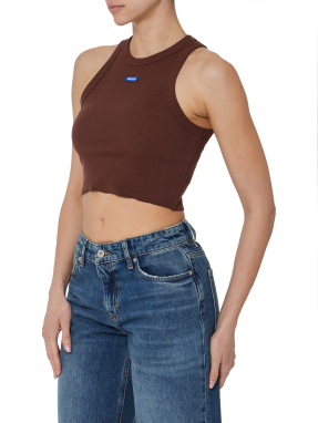 ΓΥΝΑΙΚΕΙΟ CROP TANK ΤΟΠ | Καφέ XS