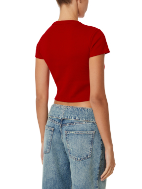 ΓΥΝΑΙΚΕΙΟ CROP T-SHIRT | Λευκό  L