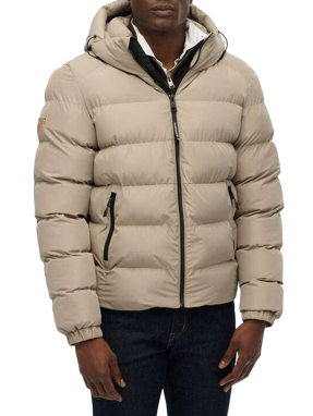 ΑΝΔΡΙΚΟ PUFFER ΜΠΟΥΦΑΝ HOODED SPORTS | Μπεζ ΧL