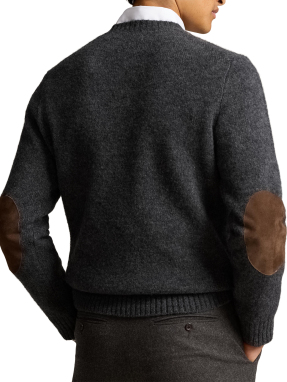 ΑΝΔΡΙΚΟ ΠΟΥΛΟΒΕΡ SUEDE-PATCH | Γκρι Σκούρο XXL