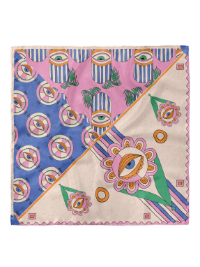 ΜΕΤΑΞΩΤΟ ΜΑΝΤΗΛΙ EYES OF WHIMSY | Μπεζ MULTICOLOR ONE SIZE