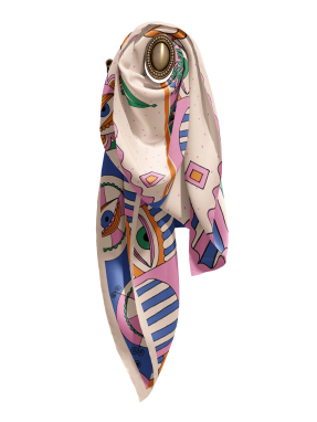 ΜΕΤΑΞΩΤΟ ΜΑΝΤΗΛΙ EYES OF WHIMSY | Μπεζ MULTICOLOR ONE SIZE