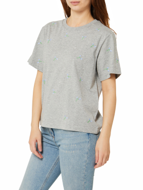 ΓΥΝΑΙΚΕΙΟ T-SHIRT ΜΕ ΚΕΝΤΗΜΑΤΑ | Γκρι XL