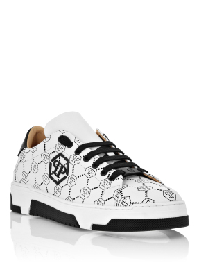 ΑΝΔΡΙΚΑ ΔΕΡΜΑΤΙΝΑ SNEAKERS LOW TOP | Ασπρόμαυρο 41