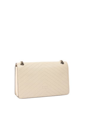 ΓΥΝΑΙΚΕΙΑ ΔΕΡΜΑΤΙΝΗ ΤΣΑΝΤΑ ΩΜΟΥ LOVE ONE LIGHT CLASSIC | Εκρού