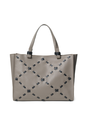 ΓΥΝΑΙΚΕΙΑ ΔΕΡΜΑΤΙΝΗ ΤΣΑΝΤΑ ΩΜΟΥ SCALA MEDIUM TOTE | Μπεζ