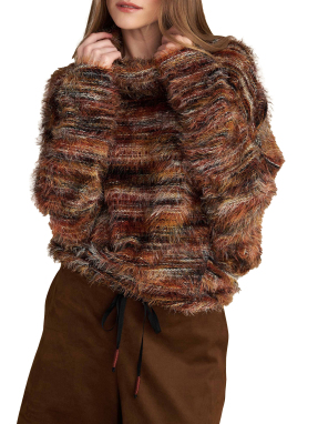 ΓΥΝΑΙΚΕΙΑ FLUFFY ΜΑΚΡΥΜΑΝΙΚΗ ΜΠΛΟΥΖΑ | Καφέ S