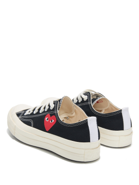 UNISEX SNEAKERS PLAY COMME DES GARCONS x CONVERSE 70 SMALL RED HEART LOW TOP | Μαύρο 36.5