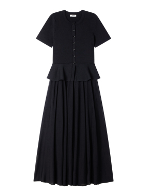ΜΑΞΙ ΠΛΕΚΤΟ ΦΟΡΕΜΑ PEPLUM | Μαύρο FR 42