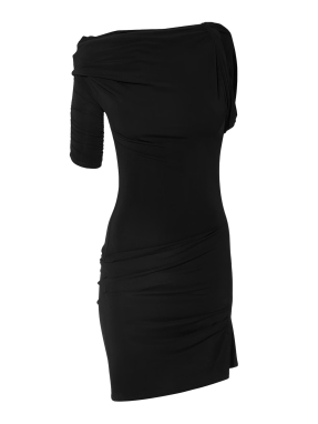 ΜΙΝΙ ΦΟΡΕΜΑ LA MINI ROBE DRAPEADO | Μαύρο S