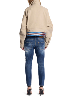 ΓΥΝΑΙΚΕΙΟ DENIM ΠΑΝΤΕΛΟΝΙ TEDDY RIPPED WASH | Μπλε Σκούρο IT 44