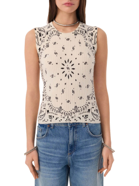 ΓΥΝΑΙΚΕΙΟ ΑΜΑΝΙΚΟ ΤΟΠ RIBBI | Λευκό M/L