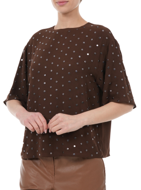 ΓΥΝΑΙΚΕΙΑ ΚΟΝΤΟΜΑΝΙΚΗ ΜΠΛΟΥΖΑ | Καφέ Σκούρο IT 48