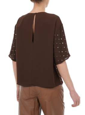 ΓΥΝΑΙΚΕΙΑ ΚΟΝΤΟΜΑΝΙΚΗ ΜΠΛΟΥΖΑ | Καφέ Σκούρο IT 48