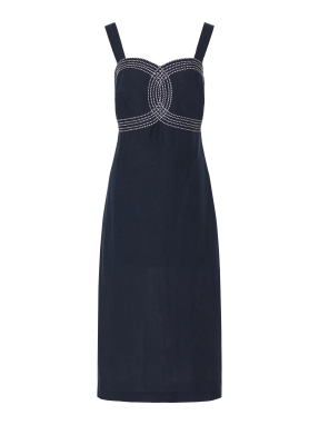 ΜΙΝΤΙ ΛΙΝΟ ΦΟΡΕΜΑ SELINI | Μπλε Σκούρο NAVY BLUE M