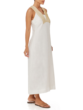 ΜΙΝΤΙ ΛΙΝΟ ΦΟΡΕΜΑ ARIADNI | Εκρού OFF WHITE - GOLD M