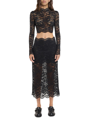 ΓΥΝΑΙΚΕΙΑ ΜΠΛΟΥΖΑ ΜΕ ΔΑΝΤΕΛΑ | Μαύρο FR 38