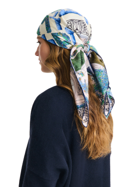 ΓΥΝΑΙΚΕΙΟ ΦΟΥΛΑΡΙ ΜΕ ΜΟΤΙΒΟ JARDIN | Μπλε