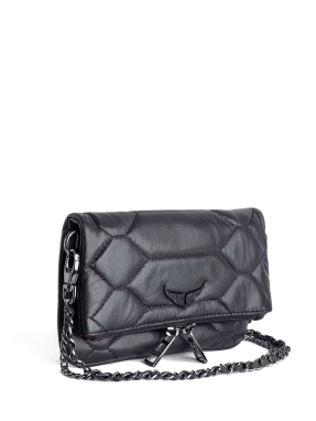 ΓΥΝΑΙΚΕΙΟ ΔΕΡΜΑΤΙΝΟ CLUTCH ROCK NANO QUILTED XL | Μαύρο