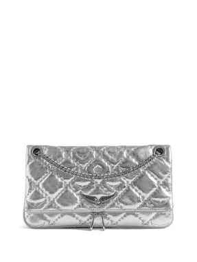 ΓΥΝΑΙΚΕΙΟ ΔΕΡΜΑΤΙΝΟ CLUTCH ROCK II | Ασημί