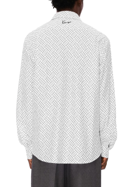 ΑΝΔΡΙΚΟ ΠΟΥΚΑΜΙΣΟ ΜΑΚΡΥΜΑΝΙΚΟ KENZO WEAVE | Λευκό FR 40