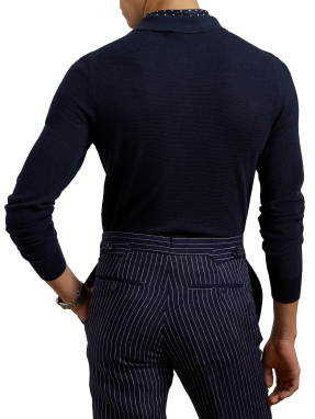 ΑΝΔΡΙΚΗ ΜΑΚΡΥΜΑΝΙΚΗ POLO ΜΠΛΟΥΖΑ | Μπλε Σκούρο L