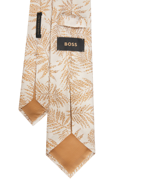 ΑΝΔΡΙΚΗ ΜΕΤΑΞΩΤΗ ΓΡΑΒΑΤΑ ΜΕ ΜΟΤΙΒΟ | Εκρού ONE SIZE