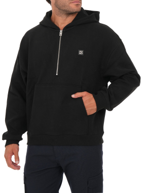 ΑΝΔΡΙΚΟ ΦΟΥΤΕΡ HALF-ZIP | Μαύρο 001 L