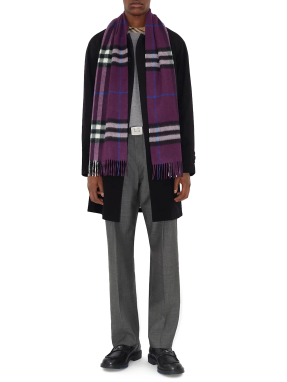 ΚΑΣΚΟΛ CHECK CASHMERE | Μωβ ONE SIZE