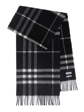 ΚΑΣΚΟΛ CHECK CASHMERE | Μαύρο ONE SIZE