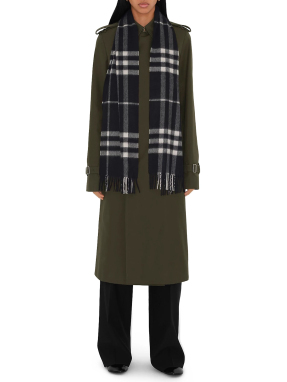 ΚΑΣΚΟΛ CHECK CASHMERE | Μαύρο ONE SIZE