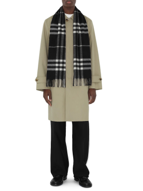 ΚΑΣΚΟΛ CHECK CASHMERE | Μαύρο ONE SIZE