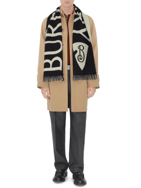 ΚΑΣΚΟΛ LOGO WOOL | Μαύρο ONE SIZE