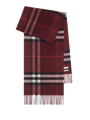 ΚΑΣΚΟΛ CHECK CASHMERE | Μπορντό ONE SIZE