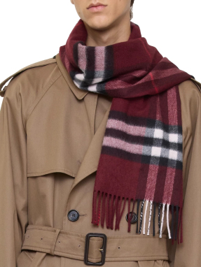 ΚΑΣΚΟΛ CHECK CASHMERE | Μπορντό ONE SIZE